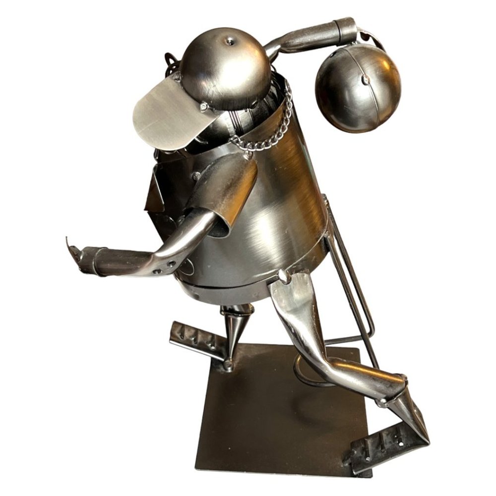 BOWLER Wine Bottle Holder Storage Caddy Recycled Metal Steel Olive Oil Vinegar - Picture 6 of 14
